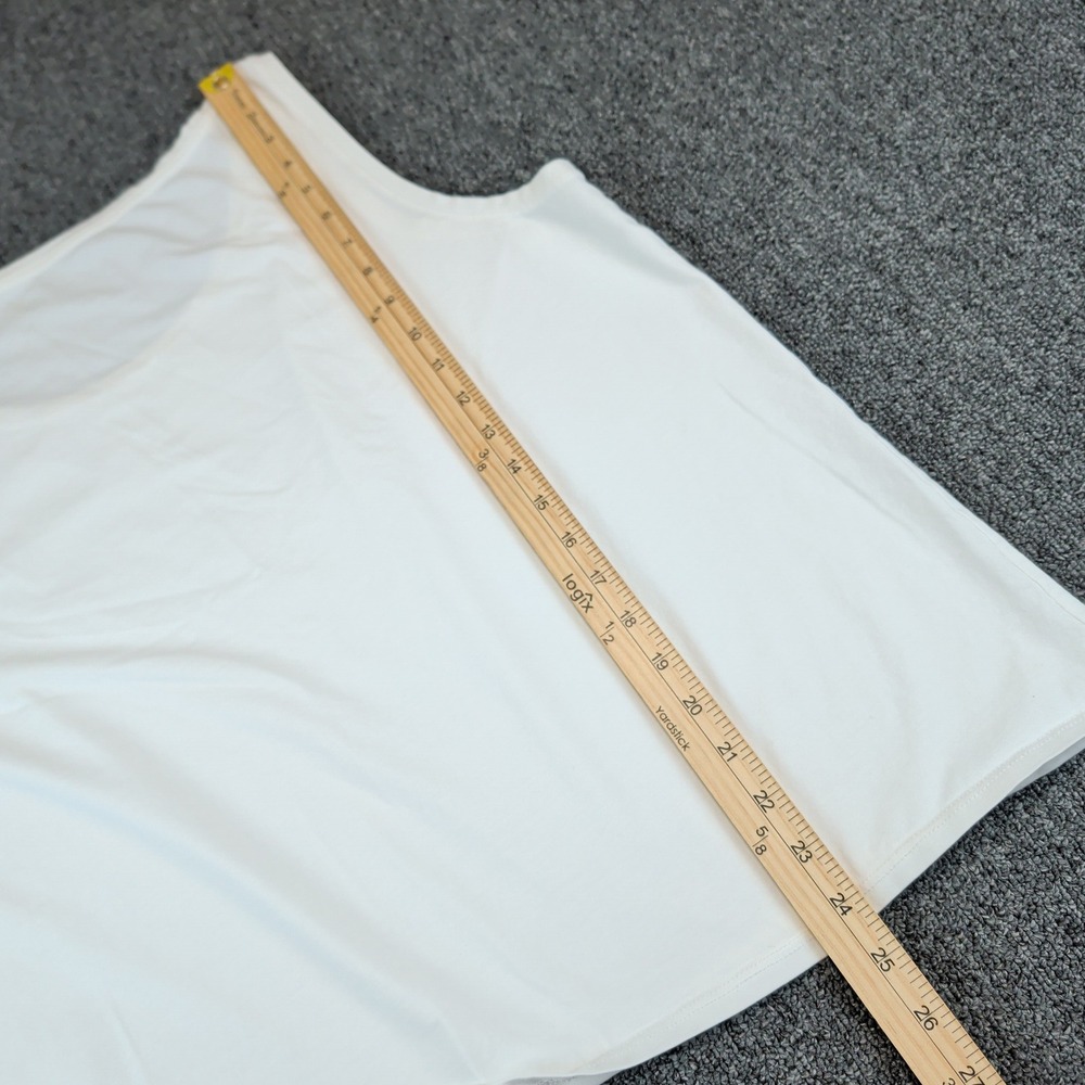Pure Jill Minimalist Easy Tank Women XL White Pima Cotton Stretch Scoop Neck Top - Picture 4 of 6